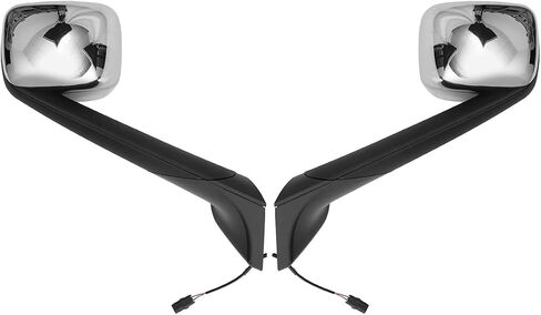 Chrome Hood Mirrors Assembly (Driver and Passenger Sides) Fit for Freightliner Cascadia 2018 2019 2020-New Pair in Saudi Arabia