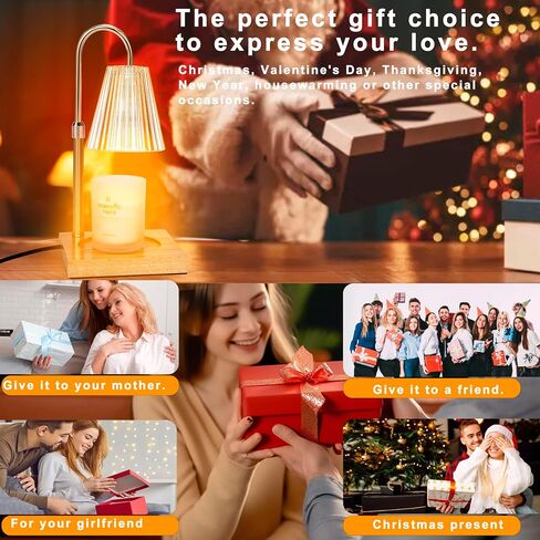 Candle Warmer, Height-Adjustable Candle Warmer, Candle Warmer with Timer, Electric dimmable Wax Melting Candle Warmer for jar Candles, with 2 Bulbs (Amber) in Saudi Arabia