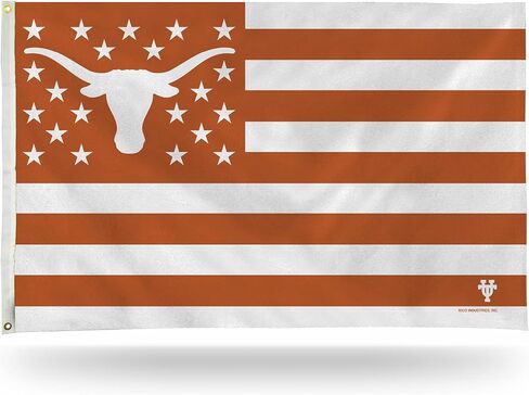 مصنوع بواسطة Rico Industries NCAA Texas Longhorns Flag 3' x 5' نجوم وخطوط علم - ديكور داخلي أو خارجي in Saudi Arabia
