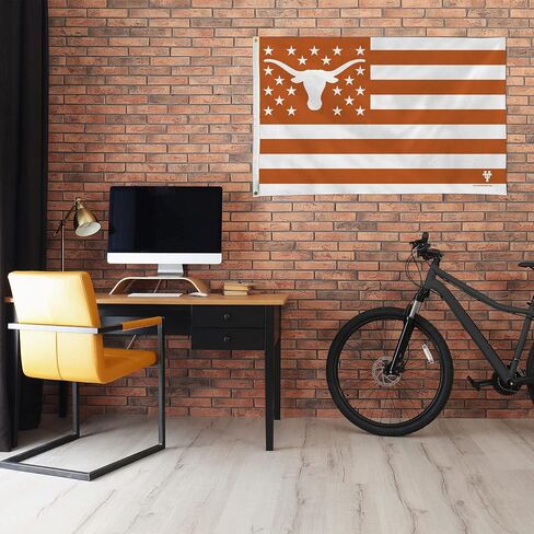 مصنوع بواسطة Rico Industries NCAA Texas Longhorns Flag 3' x 5' نجوم وخطوط علم - ديكور داخلي أو خارجي in Saudi Arabia