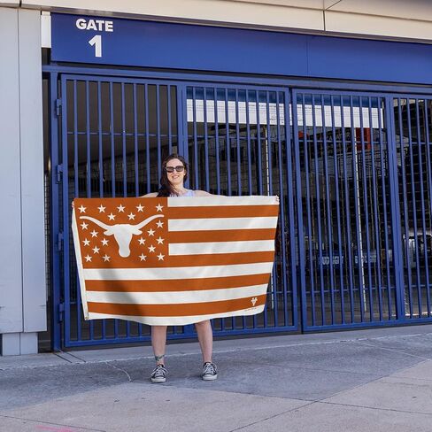 مصنوع بواسطة Rico Industries NCAA Texas Longhorns Flag 3' x 5' نجوم وخطوط علم - ديكور داخلي أو خارجي in Saudi Arabia
