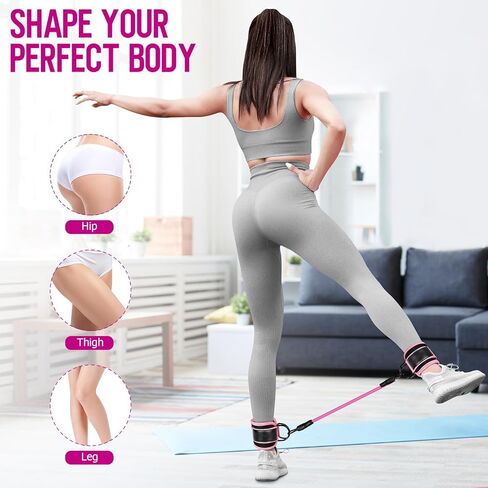 عصابات مقاومة الكاحل مع الأصفاد، عصابات الكاحل للتمرين، صفعة الكاحل لركلات الورك، معدات تجريب الغلوت، حزام الكاحل للساقين والمؤخرة، معدات التمرين الصالة الرياضية المنزلية in Kuwait