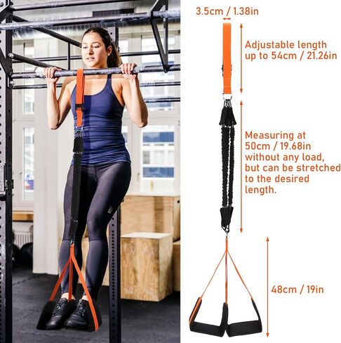 TOBWOLF 250lbs Pull up Assist Band System w/Foot Knee Support, Heavy Duty Anti Snap Chin Up Assistance Bands, Adjustable Pull Up Assist Elastic Resistance Band for Body Stretching Strength Training in Saudi Arabia