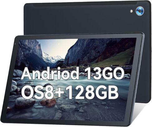 10.1 Inch Tablet, 8GB RAM 128GB ROM 1TB Expand, Android 13 Tablet， Octa-core Processor, 1280x800 IPS HD Touch Screen Tablet, Dual Camera, Bluetooth, 5000mAh Battery (Black) in Saudi Arabia