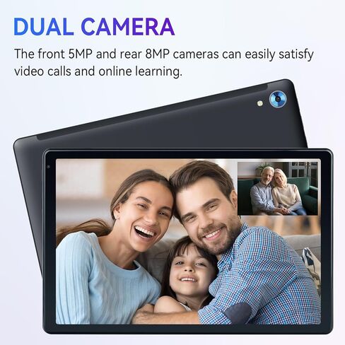 10.1 Inch Tablet, 8GB RAM 128GB ROM 1TB Expand, Android 13 Tablet， Octa-core Processor, 1280x800 IPS HD Touch Screen Tablet, Dual Camera, Bluetooth, 5000mAh Battery (Black) in Saudi Arabia