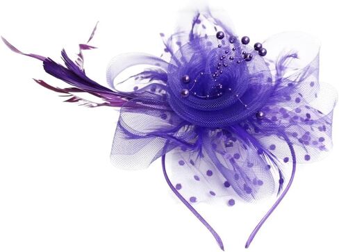 Fascinators Hat with Feather Flower Tea Party Headwear for Girls and Women for Kentucky Derby, Wedding Party Races in Kuwait
