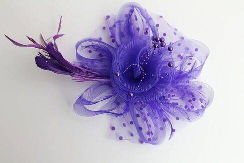 Fascinators Hat with Feather Flower Tea Party Headwear for Girls and Women for Kentucky Derby, Wedding Party Races in Kuwait