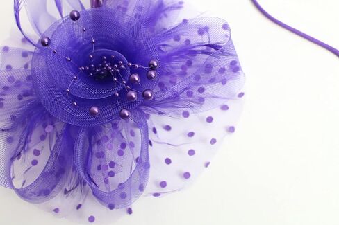 Fascinators Hat with Feather Flower Tea Party Headwear for Girls and Women for Kentucky Derby, Wedding Party Races in Kuwait