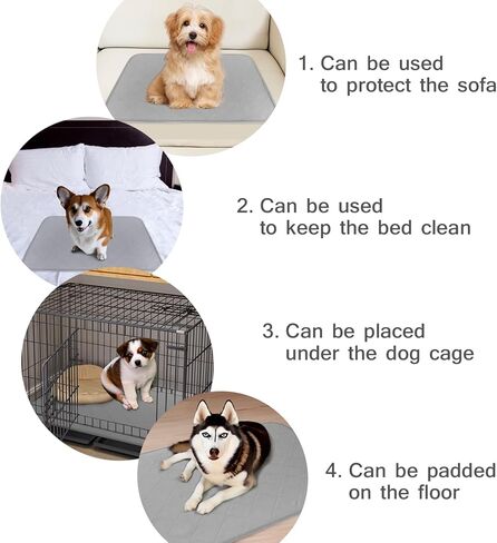 4 عبوات من وسادات الإنجاب مقاس 45.72 سم × 60.96 سم، وسادات تبول للكلاب قابلة للغسل، مستلزمات مقاومة للماء للكلاب الأليفة، وسادات للجراء، وسادات تدريب للحيوانات الأليفة، وسادات تدريب مضادة للانزلاق لقفص لعب الكلاب، والقفص، والأريكة in Kuwait
