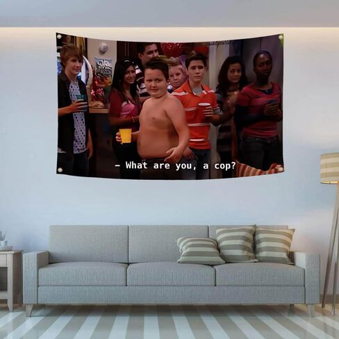 جيبي "ما أنت أيها الشرطي؟" علم مضحك 3x5Ft نسيج مضحك كلية النوم غرفة فرات الرجال كهف جدار العلم in Kuwait