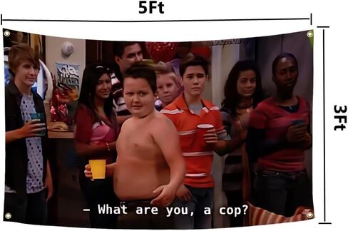 جيبي "ما أنت أيها الشرطي؟" علم مضحك 3x5Ft نسيج مضحك كلية النوم غرفة فرات الرجال كهف جدار العلم in Kuwait