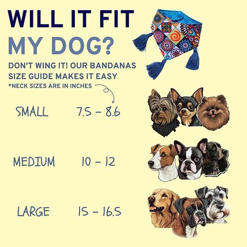 Nacho's Amazing Dog Bandanas - Multiple Patterns - Snap Buttons & Colorful Pompoms - Cute and Stylish Design - Soft and Durable Polyester - Handmade in Mexico (Bloomy Spring, Medium) in Saudi Arabia