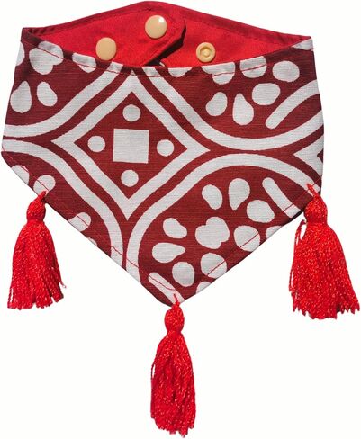 Nacho's Amazing Dog Bandanas - Multiple Patterns - Snap Buttons & Colorful Pompoms - Cute and Stylish Design - Soft and Durable Polyester - Handmade in Mexico (Bloomy Spring, Medium) in Saudi Arabia