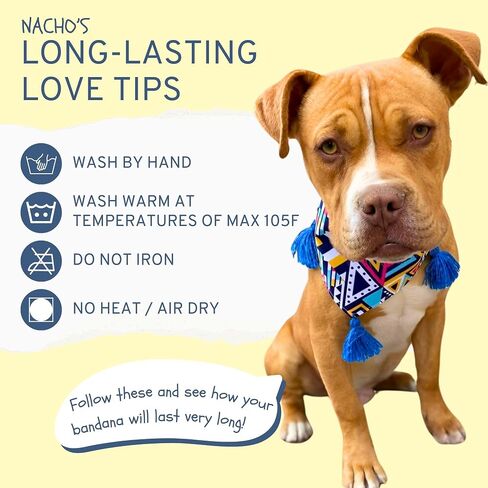 Nacho's Amazing Dog Bandanas - Multiple Patterns - Snap Buttons & Colorful Pompoms - Cute and Stylish Design - Soft and Durable Polyester - Handmade in Mexico (Bloomy Spring, Medium) in Saudi Arabia