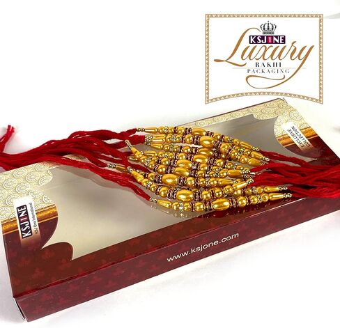 مجموعة من 12 راخي للأخوة موتي، خاتم خرز بتصميم الماس، مجموعة راخي التقليدية المصنوعة يدويًا مع رولي تشاوال، مجموعة هدايا راكشاباندان برو الهندية الاحتفالية in Kuwait