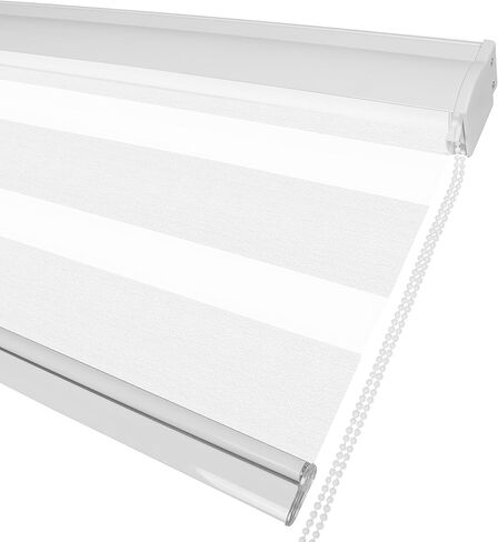 Homebox Zebra Blinds for Indoor Windows, Roller Window Shades, Light Filtering Sheer Privacy Light Control Mini Blinds, Easy to Install, 23" W x 72" H White in Kuwait