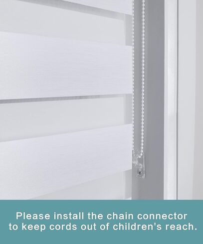 Homebox Zebra Blinds for Indoor Windows, Roller Window Shades, Light Filtering Sheer Privacy Light Control Mini Blinds, Easy to Install, 23" W x 72" H White in Kuwait