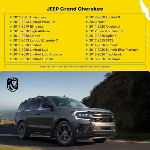 YHTAUTO Roof Rack Cross Bars Fit 11-21 Jeep Grand Cherokee, For Flush Side Rails with Fix Points/Grooved Side Rails, 165 lbs T6063 Aluminum Crossbars Anti-Theft Anti-Rust Rooftop Cargo Carrier Luggage in Saudi Arabia