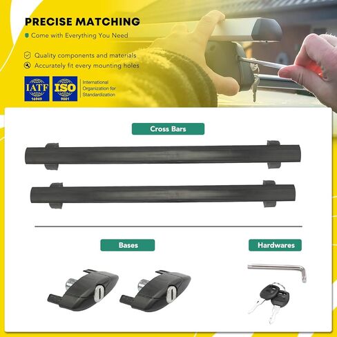 YHTAUTO Roof Rack Cross Bars Fit 11-21 Jeep Grand Cherokee, For Flush Side Rails with Fix Points/Grooved Side Rails, 165 lbs T6063 Aluminum Crossbars Anti-Theft Anti-Rust Rooftop Cargo Carrier Luggage in Saudi Arabia