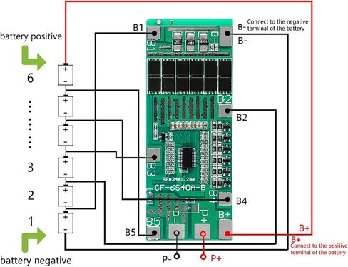3 قطع 6S 18650 بطارية ليثيوم أيون PCB لوح حماية 24 فولت 40 أمبير إضاءة شمسية BMS PCB مع وحدة حماية متوازنة للدائرة، وحدة شحن الخلية مع وظيفة التوازن لمحرك الحفر in Saudi Arabia