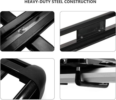50" Roof Rack Rooftop Cargo Carrier Steel Basket,Universal Roof Rack Cargo Carrier for Pickup Truck,SUV,Black in Saudi Arabia