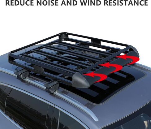 50" Roof Rack Rooftop Cargo Carrier Steel Basket,Universal Roof Rack Cargo Carrier for Pickup Truck,SUV,Black in Saudi Arabia