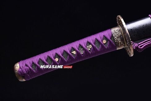 MURASAME Wakizashi Sword T10 Steel Clay Tempered Real Hamon Full Tang Very Sharp in Saudi Arabia