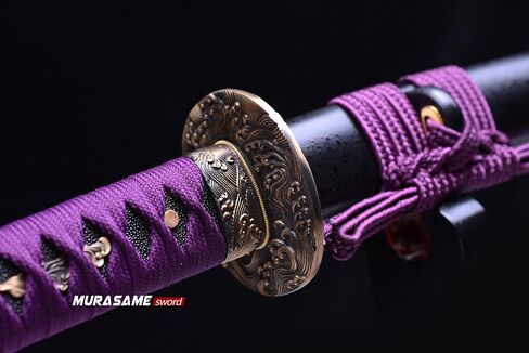 MURASAME Wakizashi Sword T10 Steel Clay Tempered Real Hamon Full Tang Very Sharp in Saudi Arabia
