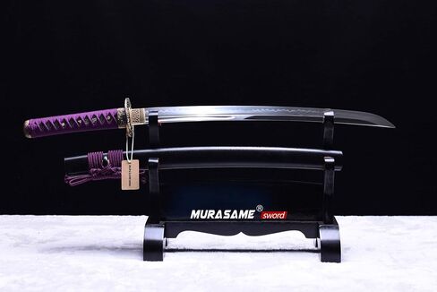 MURASAME Wakizashi Sword T10 Steel Clay Tempered Real Hamon Full Tang Very Sharp in Saudi Arabia