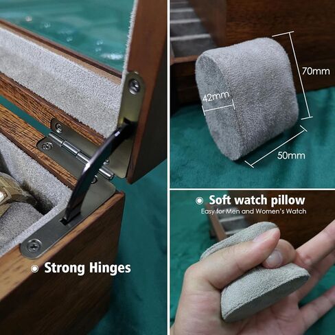 صندوق ساعة مع درج، حافظة عرض كبيرة لـ 8 ساعات ونظارات شمسية، هيكل من خشب الجوز الصلب in Kuwait