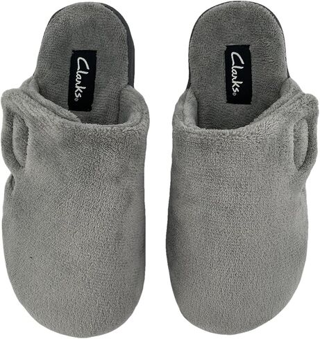 Clarks Womens Open Back Soft Terry Slide Slipper JMS0782T - Adjustable Closure - Indoor Outdoor House Slippers For Women in Saudi Arabia