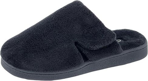 Clarks Womens Open Back Soft Terry Slide Slipper JMS0782T - Adjustable Closure - Indoor Outdoor House Slippers For Women in Saudi Arabia