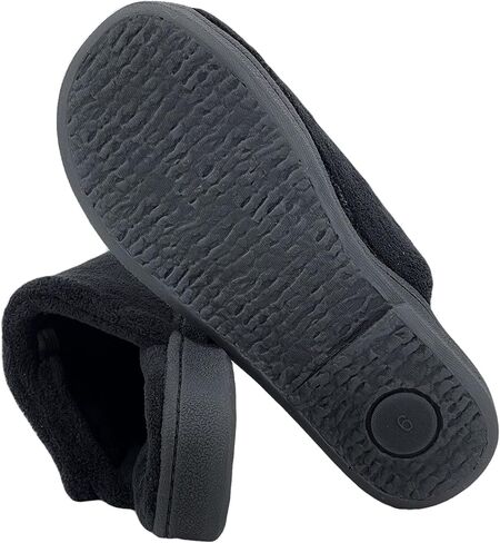 Clarks Womens Open Back Soft Terry Slide Slipper JMS0782T - Adjustable Closure - Indoor Outdoor House Slippers For Women in Saudi Arabia