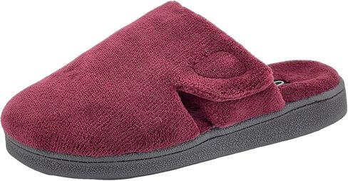 Clarks Womens Open Back Soft Terry Slide Slipper JMS0782T - Adjustable Closure - Indoor Outdoor House Slippers For Women in Saudi Arabia