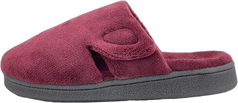 Clarks Womens Open Back Soft Terry Slide Slipper JMS0782T - Adjustable Closure - Indoor Outdoor House Slippers For Women in Saudi Arabia
