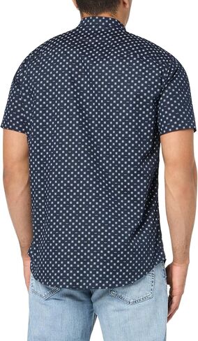 A｜X ARMANI EXCHANGE Men's Short Sleeve Micro Print Button Down Shirt. Slim Fit in Saudi Arabia