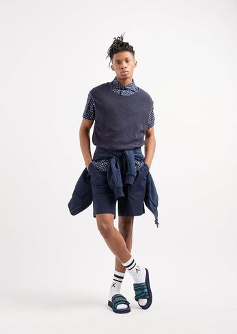 A｜X ARMANI EXCHANGE Men's Short Sleeve Micro Print Button Down Shirt. Slim Fit in Saudi Arabia