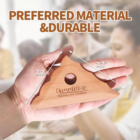 Triangle Pottery Ribs & Pottery Trimming Tools 8Pcs Set :2 Foot Shaper Tools+6 Clay Texture Ribs.Innovative Pottery Rib & Pottery Trimming Tools- Practical Solid Beech Wood Pottery Ribs. in Saudi Arabia