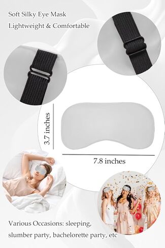 مجموعة أرواب كيمونو قصيرة حريرية من الساتان للسيدات مع قناع للعين ورباط شعر وحلقة شعر لحفلات الزفاف ورداء سبا in Kuwait