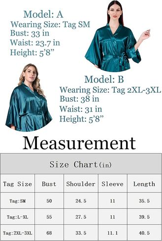 مجموعة أرواب كيمونو قصيرة حريرية من الساتان للسيدات مع قناع للعين ورباط شعر وحلقة شعر لحفلات الزفاف ورداء سبا in Kuwait