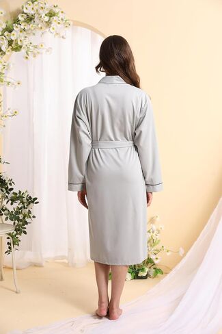 Womens Kimono Robe Lightweight Soft Bathrobe Sleepwear Loungewear with Pockets in Saudi Arabia