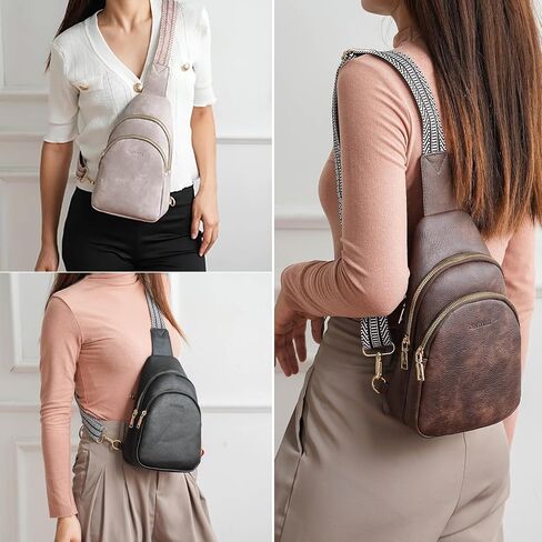 Small Sling Bag for Women Leather Crossbody Bags Fanny Pack Womens Gifts Chest Bag for Travel in Saudi Arabia