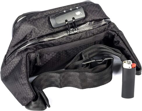 Cali Crusher 100% Smell Proof Fanny Pack w/Combo Lock (Black) in Saudi Arabia