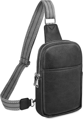 Sling Bag for Women Crossbody Bags PU Leather Fanny Pack Chest Bag for Women Trendy with Adjustable Strap (White) in Saudi Arabia