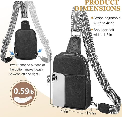 Sling Bag for Women Crossbody Bags PU Leather Fanny Pack Chest Bag for Women Trendy with Adjustable Strap (White) in Saudi Arabia