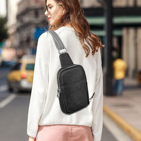 Sling Bag for Women Crossbody Bags PU Leather Fanny Pack Chest Bag for Women Trendy with Adjustable Strap (White) in Saudi Arabia