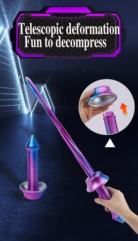3D Printed Retractable Samurai Sword Fidget Toy Model for Decompression and Creative Play - Unique Plastic EDC Gift Medium Spiral Sword Multicolor in Saudi Arabia
