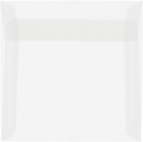JAM PAPER 6 x 6 Square Translucent Vellum Invitation Envelopes - Clear - 50/Pack in Saudi Arabia