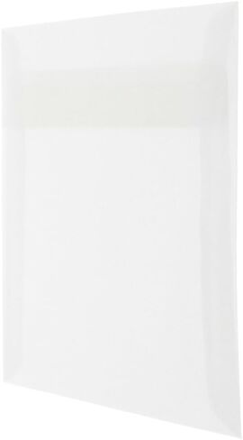 JAM PAPER 6 x 6 Square Translucent Vellum Invitation Envelopes - Clear - 50/Pack in Saudi Arabia
