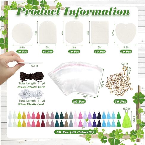 ZOCONE 50 Pcs Sublimation Air Fresheners Blanks with Bags Tassels Elastic Rope, White Felt Sublimation Blanks Bulk for Car and Home Hanging Air Freshener, 5 Shapes Fragrant Sheets (50 PCS 5 Shape) in Saudi Arabia